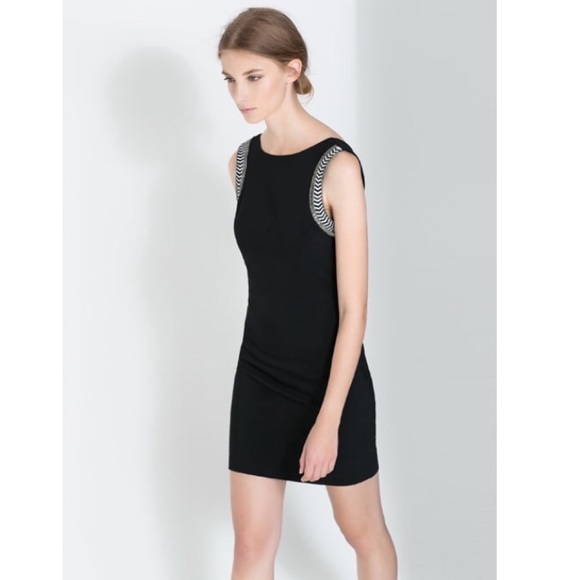 zara black sleeveless dress